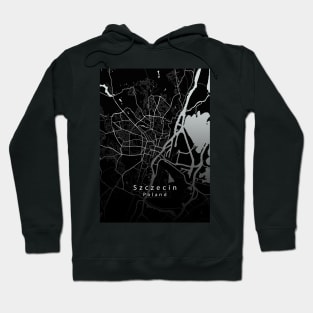 Szczecin Poland City Map dark Hoodie